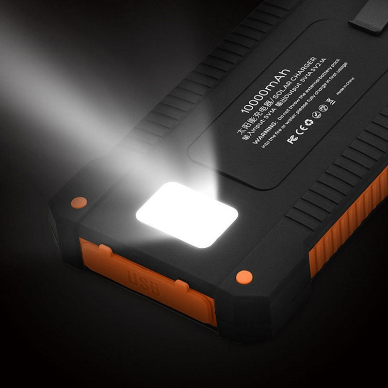 Ultra-Thin Outdoor Waterproof Solar Power Bank with built-in LED light