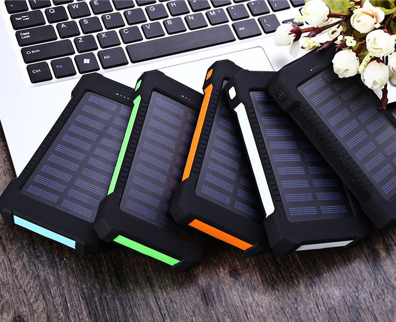 Ultra-Thin Outdoor Waterproof Solar Power Bank with built-in LED light