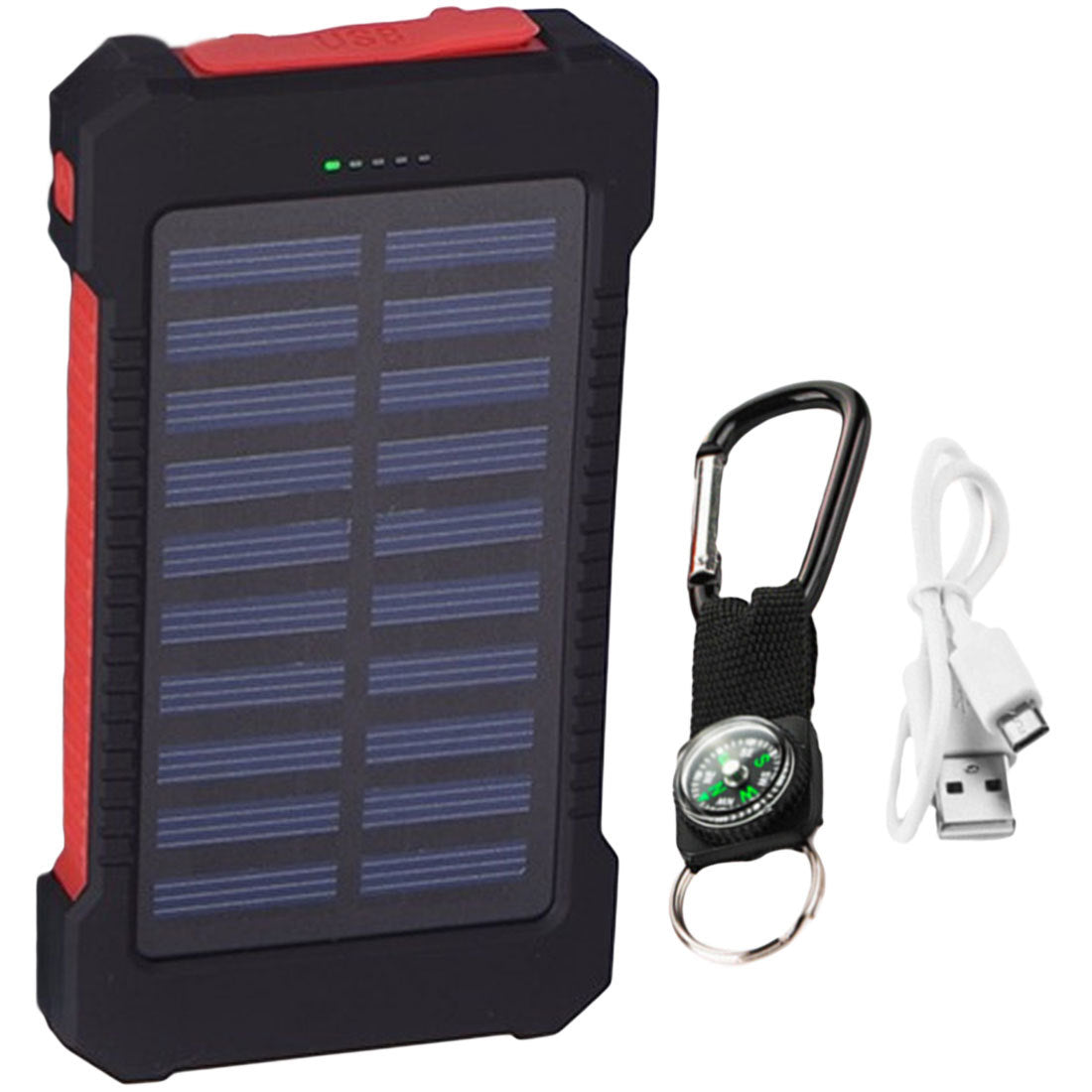 Ultra-Thin Outdoor Waterproof Solar Power Bank with built-in LED light